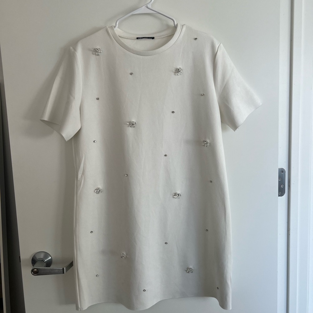 Zara faux suede jewel dress